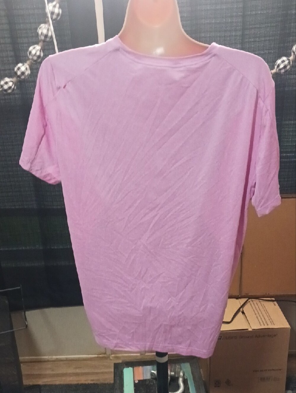 Nike Pink Short Sleeve Tee with Black Striped Swoosh - Picture 3 of 3